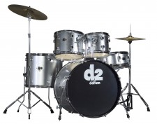 Ddrum D2 Drum Kit in Brushed Silver